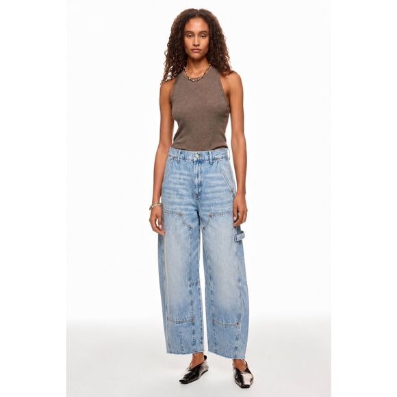 Blank NYC Denim - BLANKNYC “In Your Face” High Waist Barrel Leg Carpenter Jeans Light Wash Size 28